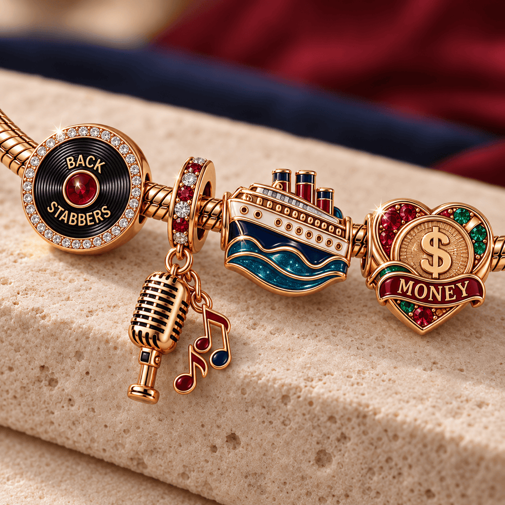 TOJ Rose Gold Charm Bracelet Set TMH
