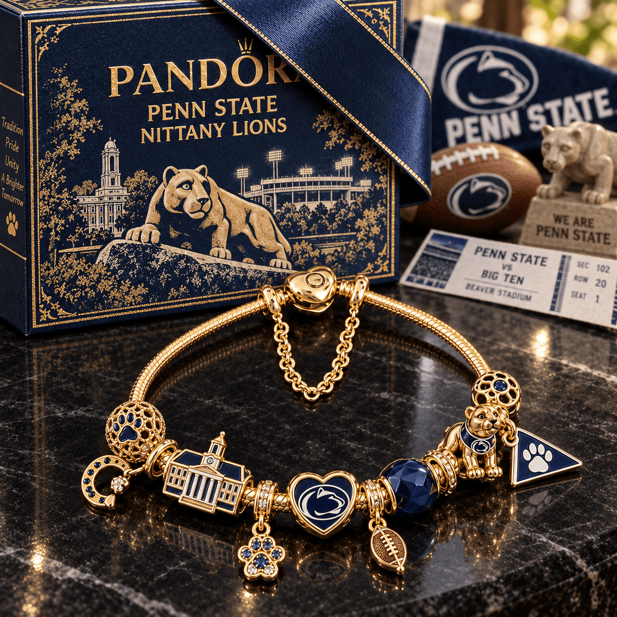 PSNL Gold Charm Bracelet Set PTKL