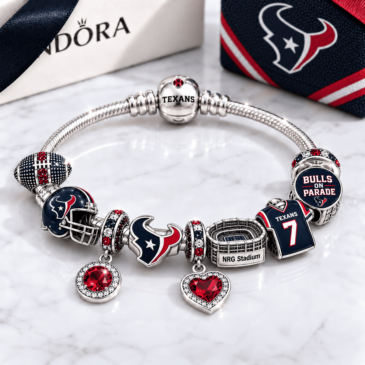 HTX Silver Charm Bracelet Set BMD