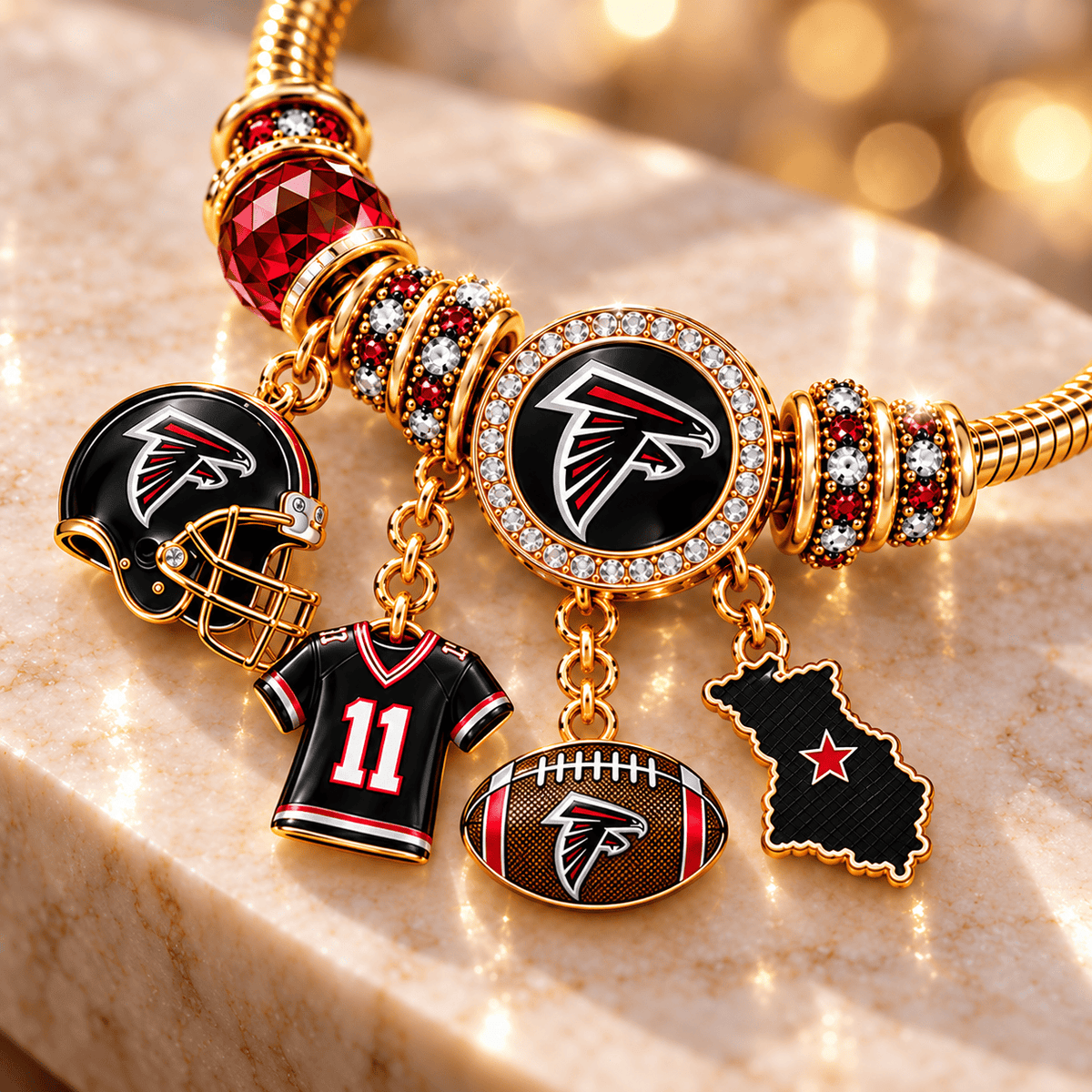 ATF Gold Charm Bracelet Set PNPA