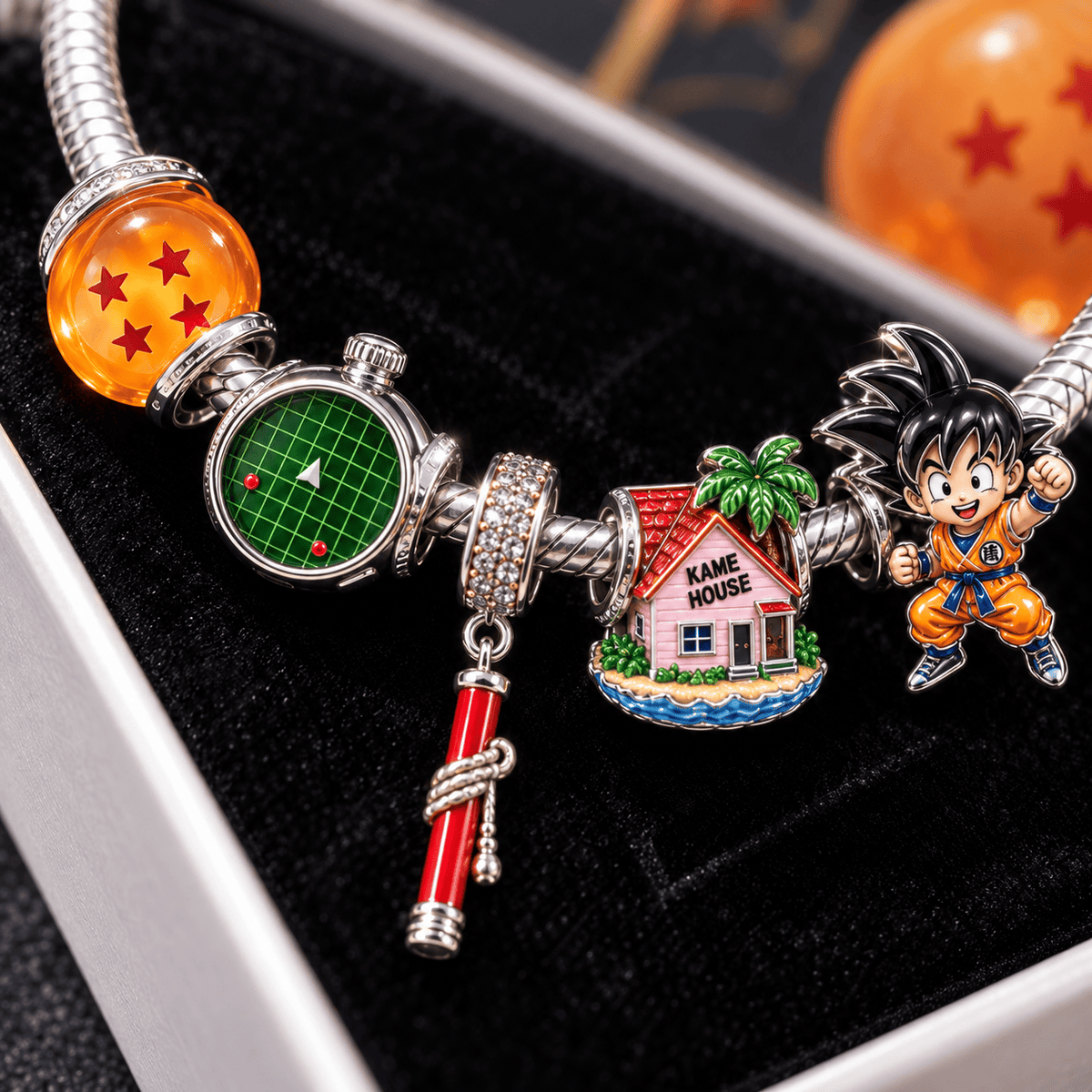 DRGB Silver Charm Bracelet Set VTH