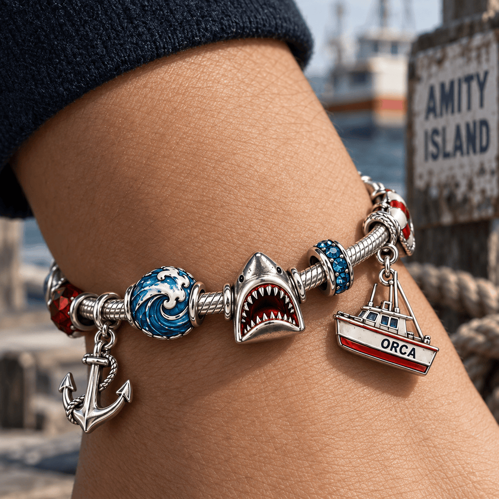 JAWS Silver Charm Bracelet Set TTTT