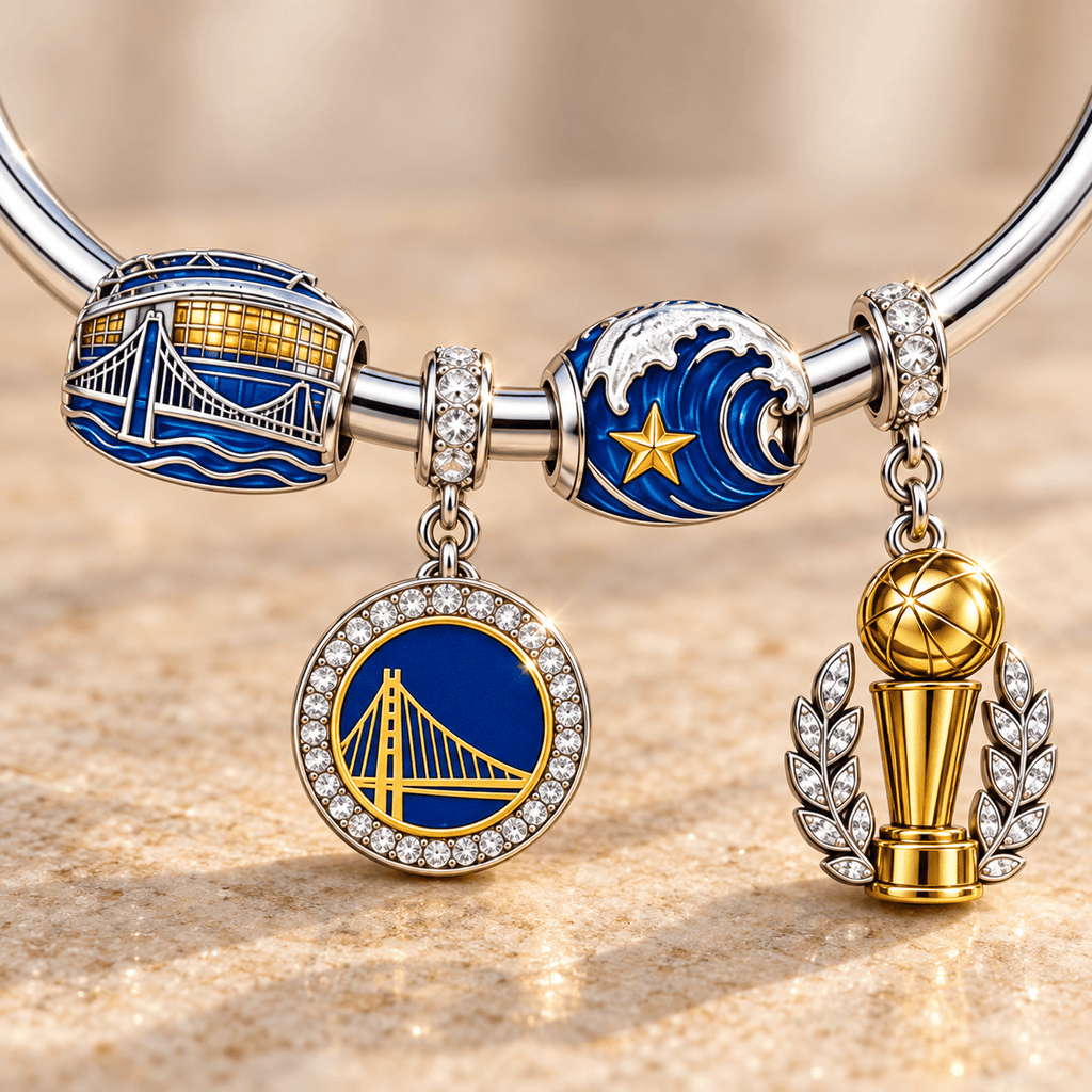 GSW Silver Charm Bracelet Set TMH