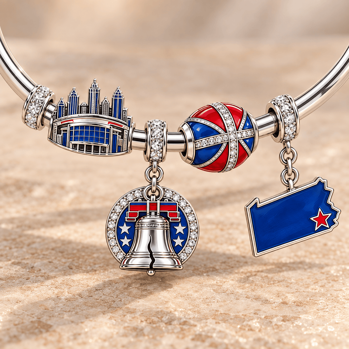 PL76 Silver Charm Bracelet Set TMH