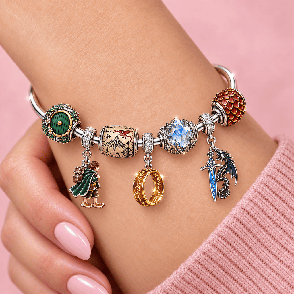 THBT Silver Charm Bracelet Set TMH