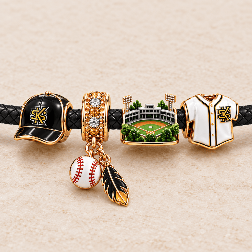 KSO Braided Leather Cord Charm Bracelet Set NHVH
