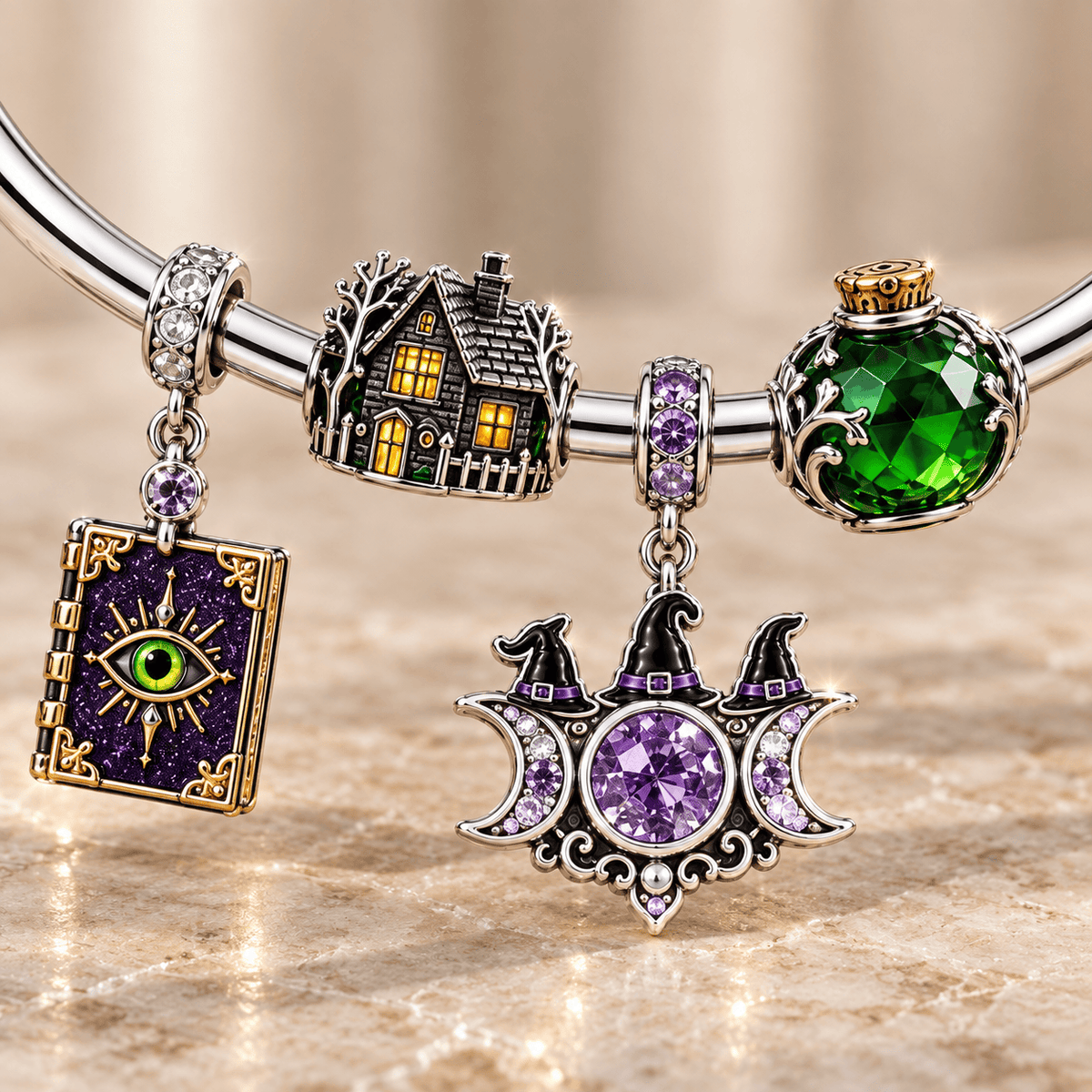 HCPC Silver Charm Bracelet Set TMH