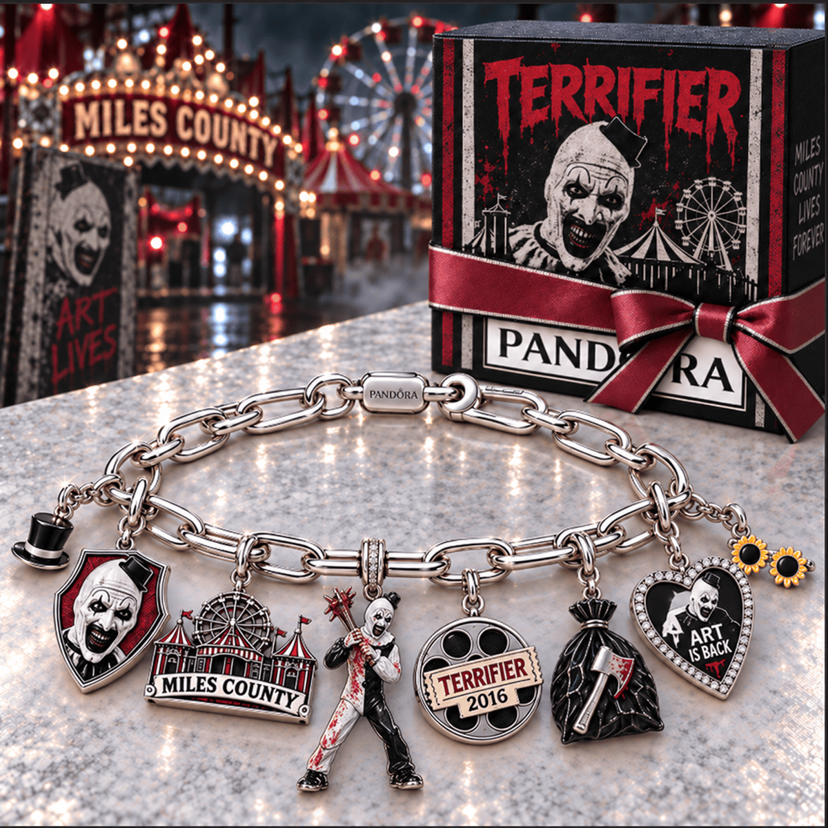 TEF Silver Charm Bracelet Set NTVA