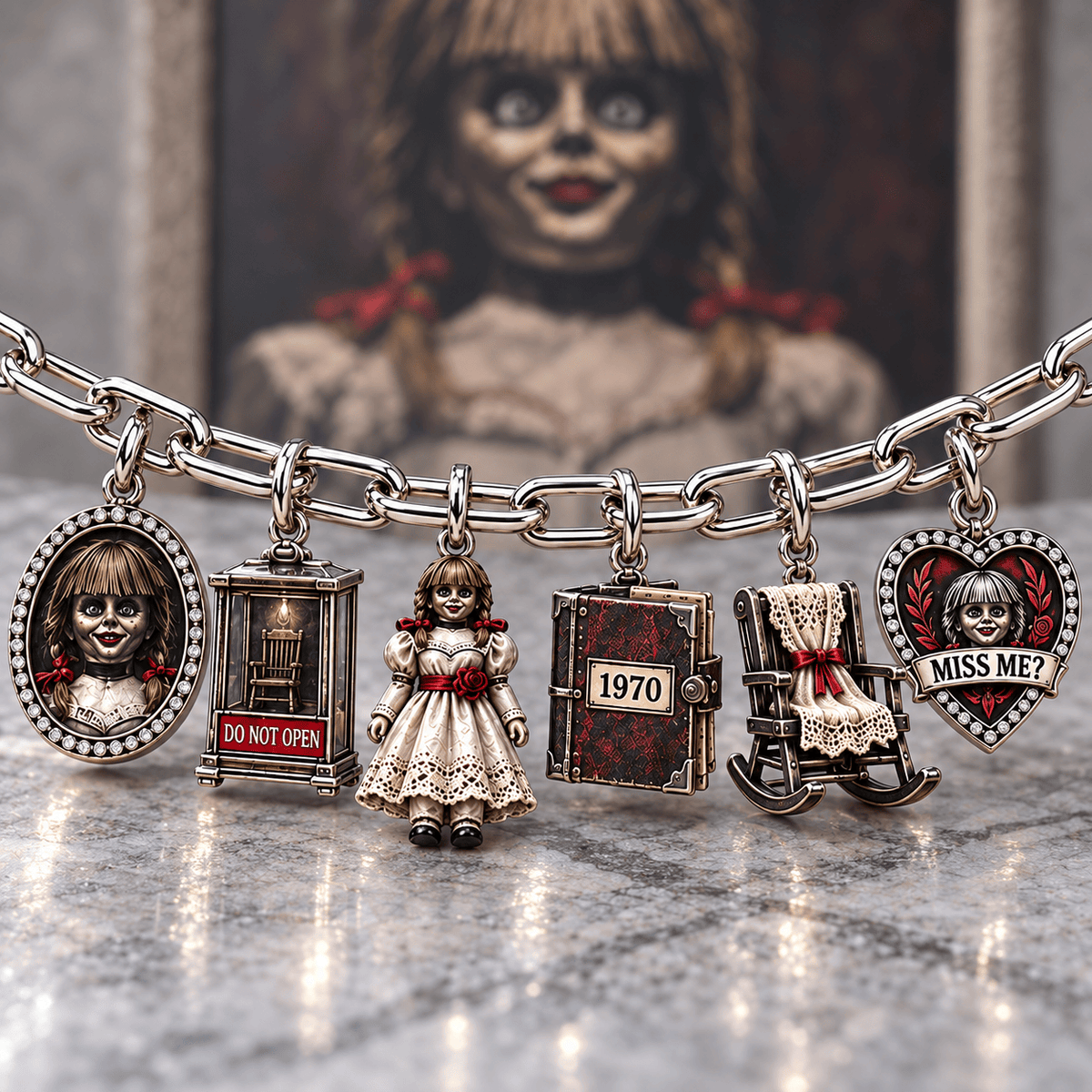 ANBL Silver Charm Bracelet Set NTVA