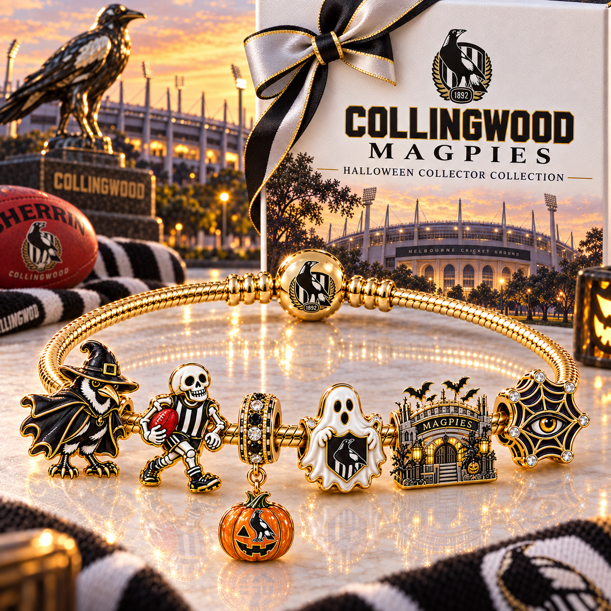 CLM Gold Charm Bracelet Set NHVH