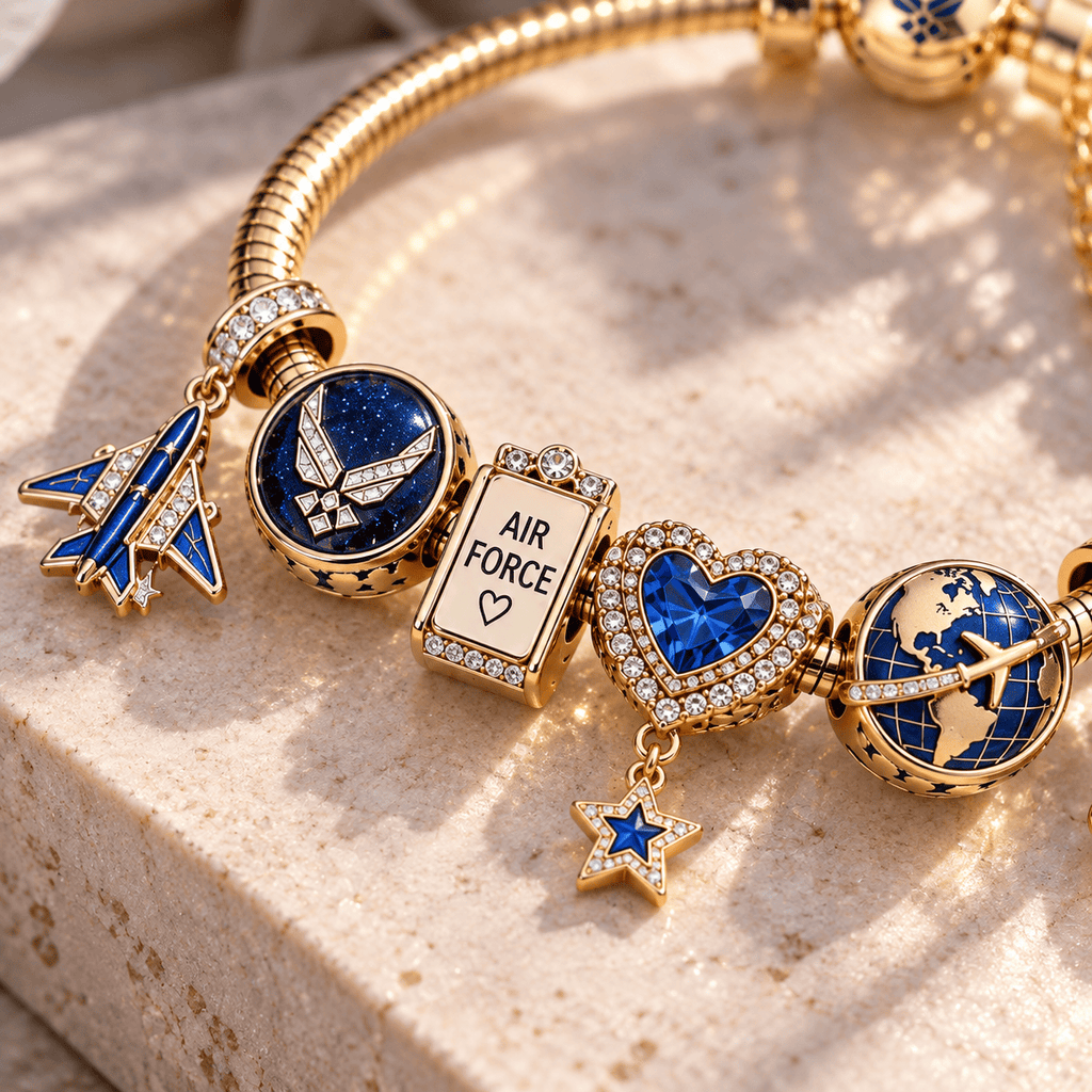 USAF Gold Charm Bracelet Set TTN
