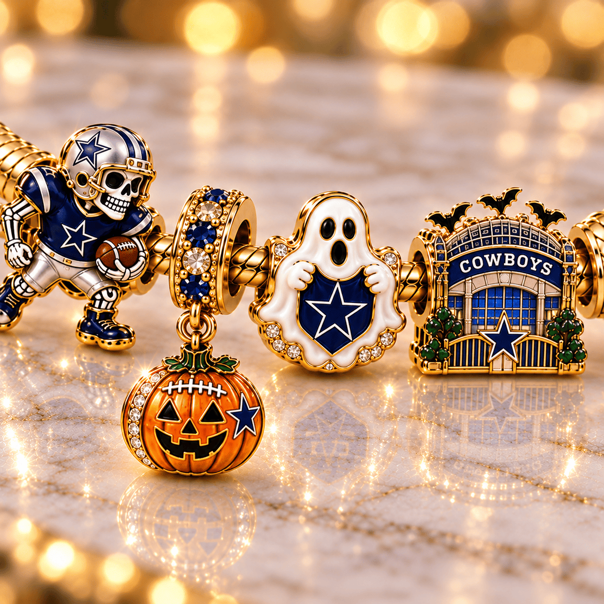 DLCB Gold Charm Bracelet Set NHVH