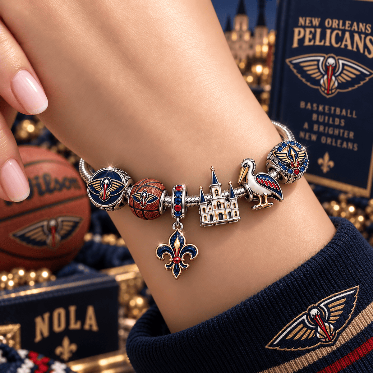 NOP Silver Charm Bracelet Set VTH
