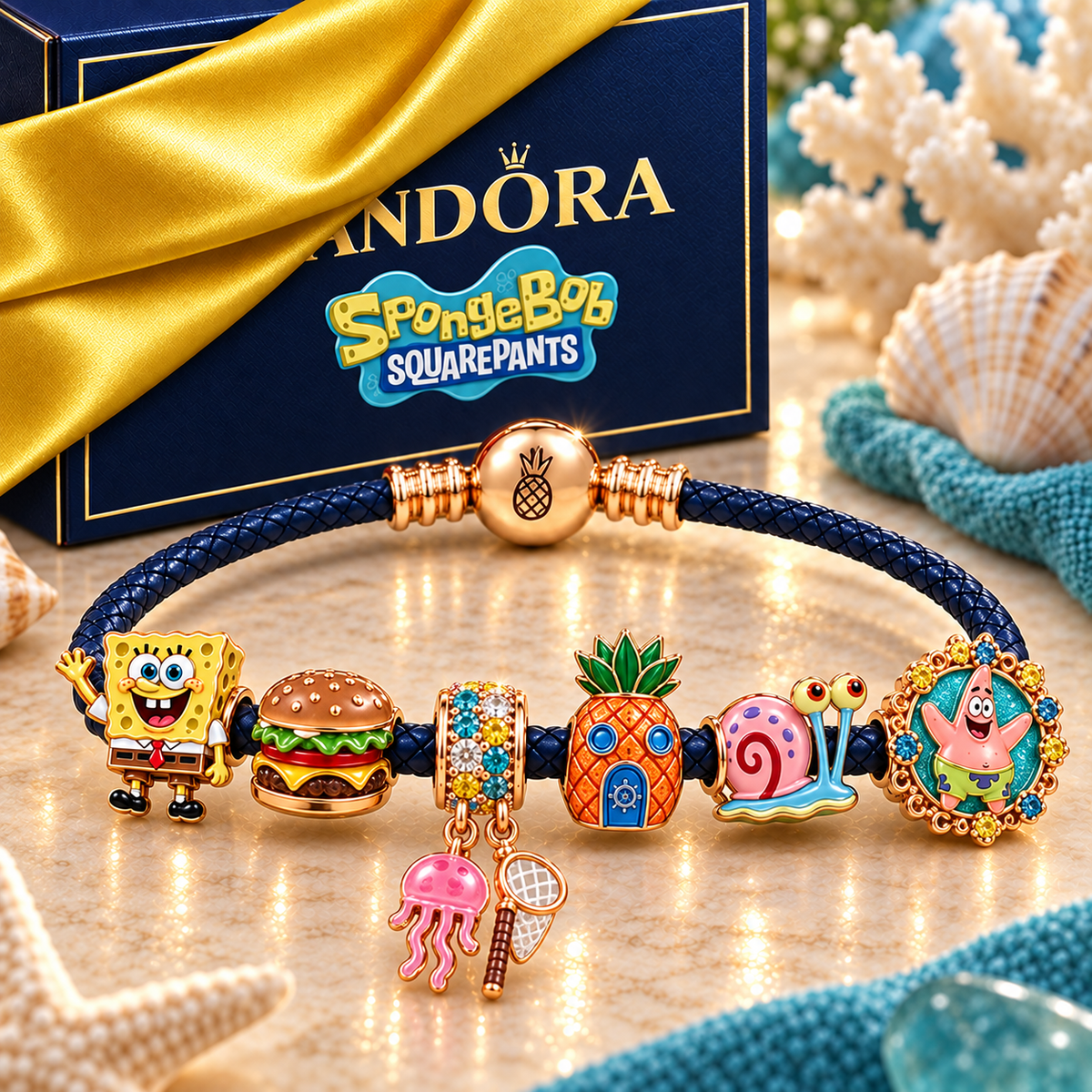 SBSP Braided Leather Charm Bracelet Set NHVH