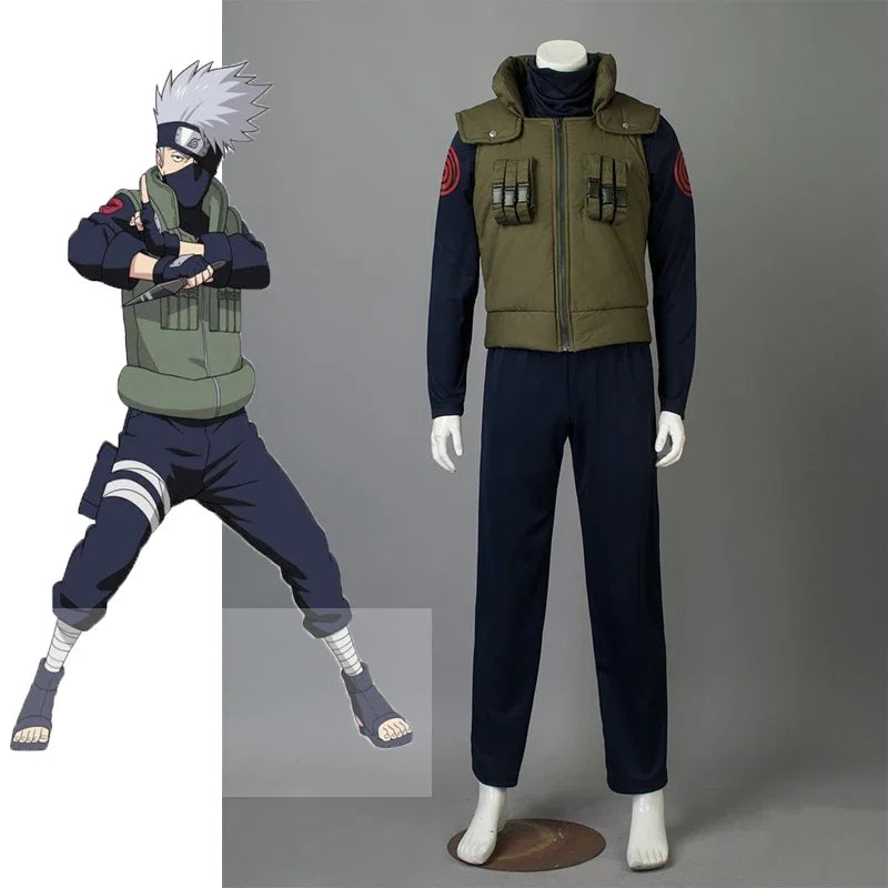 2025Costumes Anime Show Uniform Ninja Clothing Halloween Costume Set For Men Vest Top Pants